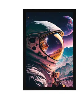 Astronauti Plakát tajuplný profil kosmonauta