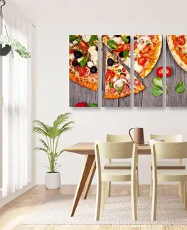Obrazy jídla a nápoje 5-dílný obraz pizza