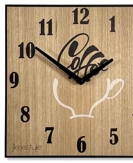 Kuchyňské hodiny Krásné hodinky do kuchyně s motivem kávy
