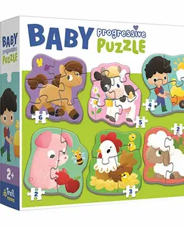 Hračky puzzle TREFL - Dětské progresivní puzzle - Farma
