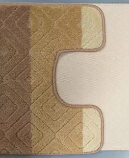 Koupelnové předložky Set koupelnových koberečků v béžové barvě se vzorem
