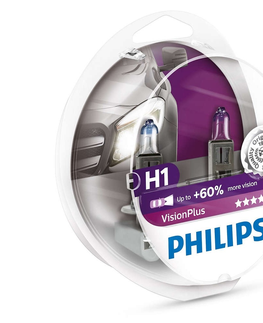 Žárovky Philips SADA 2x Autožárovka Philips VISION PLUS 12258VPS2 H1 P14,5s/55W/12V 3250K 