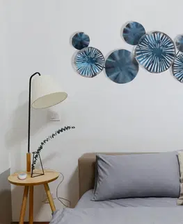 Bytové doplňky a dekorace Hanah Home Nástěnná kovová dekorace Astrid 79x35 cm modrá
