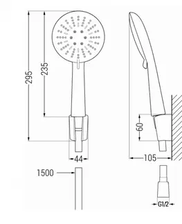 Sprchy a sprchové panely Ruční sprchový set MEXEN R-67 chromový/bílý
