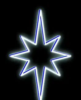 LED venkovní PROFI motivy DecoLED LED světelná hvězda, závěsná, 60x90 cm, ledově bílá