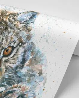 Tapety zvířata Tapeta rys v akvarelovém provedení