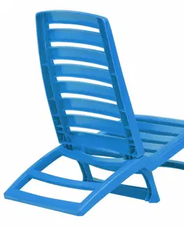 Zahradní křesla a židle Skládací plážové židle 4 ks plast Dekorhome Modrá