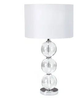 Stolní lampy Searchlight Textilní stolní lampa Bliss, bílé stínidlo