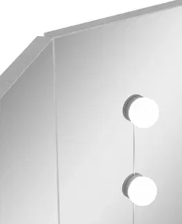 Toaletní Rohový toaletní stolek s LED Dekorhome Tmavě šedá