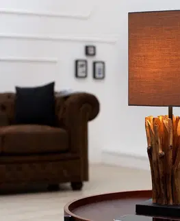 Designové a luxusní noční lampy do ložnice Estila Designová hnědá lampa Euphoria 45cm