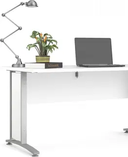 Psací stoly Tvilum Psací stůl Office I bílý/stříbrno-šedý