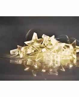 LED osvětlení na baterie Solight LED vánoční řetěz, hvězdy, 1,5m, 10 LED, 2 x AA, žluté světlo 1V52-WW
