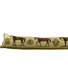 Dekorační polštáře Béžový gobelinový dlouhý polštář s koňmi Horses - 90*15*20cm Mars & More EVTKPZ