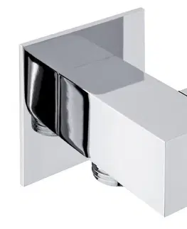Sprchy a sprchové panely SAPHO Držák sprchy hranatý, otočný, s vyústěním, chrom SG301