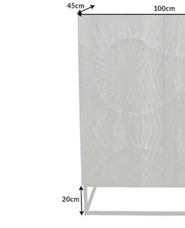 Komody LuxD Designová vysoká komoda Shayla 100 cm šedá akácie