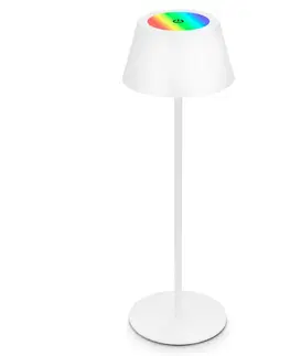 LED stolní lampy BRILONER LED RGB nabíjecí stolní lampa 38 cm 2,6W 200lm bílé BRILO 7466016