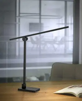 Stolní lampy do kanceláře PAUL NEUHAUS PURE GRAFO LED stolní lampa, černá, nastavitelná, stmívatelná 3000K