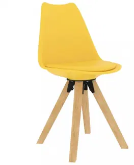 Židle Jídelní židle 2 ks plast / umělá kůže / buk Dekorhome Zelená