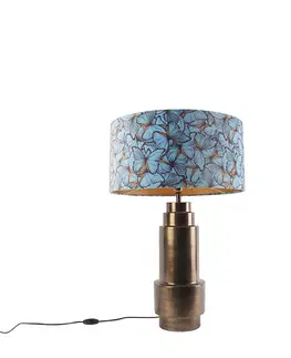 Stolni lampy Stolní lampa bronzová se sametovým motýlovým odstínem 50 cm - Bruut