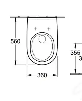 Záchody VILLEROY & BOCH O.novo Závěsné WC se sedátkem, 360x560 mm, bílá 5660H101