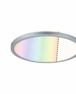 LED stropní svítidla PAULMANN LED Panel Atria Shine kruhové 293mm 1800lm RGBW matný chrom