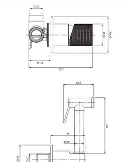 Koupelnové baterie OMNIRES CONTOUR podomítkový bidetový systém, kartáčovaná měď SYSCTBI1CPB
