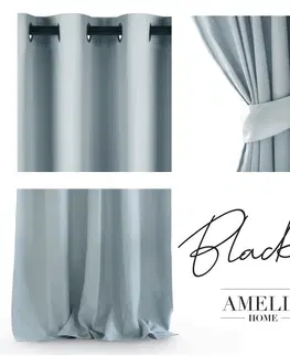 Záclony Závěs AmeliaHome BLACKOUT 140x245 cm stříbrný, velikost 140x245