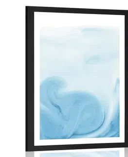 Abstraktní a vzorované Plakát s paspartou nádherná modrá abstrakce