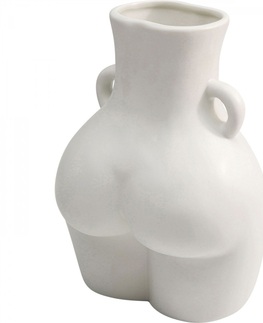 Keramické vázy KARE Design Bílá keramická váza Donna 22cm