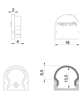 Profily Light Impressions Reprofil koncovka R-AU-01-10 sada 2 ks bílá 16 mm 979500