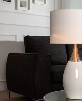 Luxusní a designové stolní lampy Estila Moderní stylová stolní lampa Carla 60cm bílá