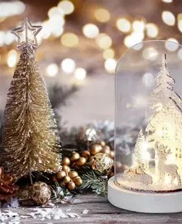 Vánoční dekorace Solight LED vánoční Zasněžený domek, bílá, 18cm, 10x LED, 2x AA