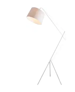 Stojací lampy se stínítkem ACA Lighting Floor&Table stojanové svítidlo MF14429WH