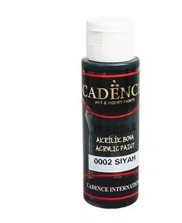 Hračky CADENCE - Akrylová barva CADENCE Premium, černá, 70 ml