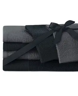 Ručníky AmeliaHome Sada 6 ks ručníků FLOSS klasický styl černá