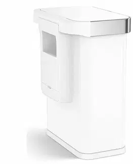 Odpadkové koše Simplehuman Obdélníkový bezdotykový koš s hlasovým a pohybovým ovládáním 58 l, bílá