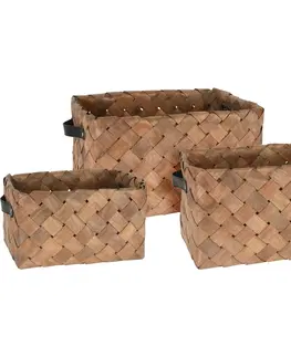 Úložné boxy Sada dekoračních košíků Galia 3 ks, hnědá