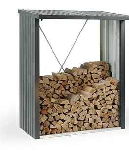 Dřevníky Biohort Víceúčelový sklad krbového dřeva - dřevník WoodStock 229 x 102 (šedý křemen metalíza)