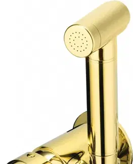 Vodovodní baterie DEANTE Arnika zlato Bidetová baterie podomítková s bidetovou ruční sprchou BQA_Z34M