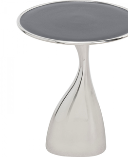 Odkládací stolky KARE Design Odkládací stolek Spacey - stříbrný Ø36cm