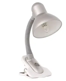 Stolní lampy Stolní lampa s klipem Kanlux Suzi 07152 stříbrná