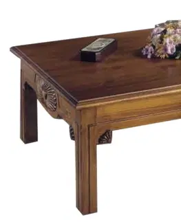 Designové a luxusní konferenční stolky Estila Rustikální dřevěný konferenční stolek Nuevas formas ze dřeva 140cm
