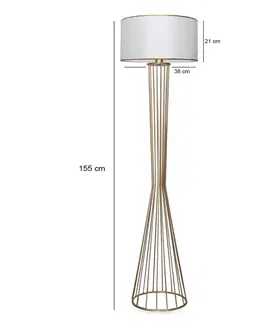 Svítidla Opviq Stojací lampa AYD XII 155 cm bílá/zlatá