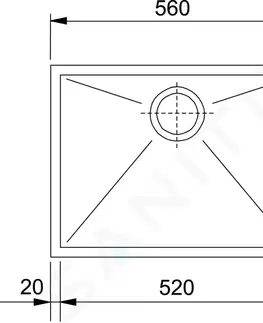 Kuchyňské dřezy FRANKE Planar Nerezový dřez PPX 110-52, 560x450 mm 122.0203.471