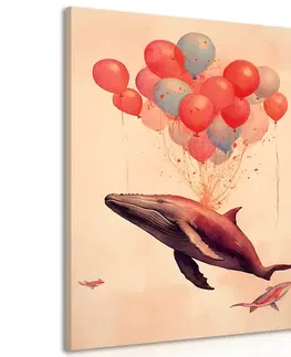 Zasněná zvířátka Obraz zasněná velryba s balony