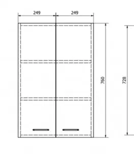 Koupelnový nábytek AQUALINE ZOJA/KERAMIA FRESH skříňka horní 50x76x23cm, dub platin 51304