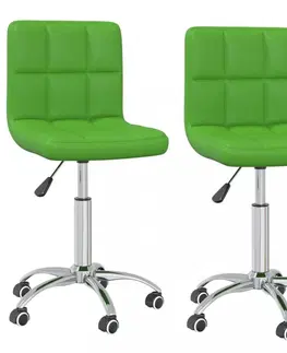 Jídelní sety Otočná jídelní židle 2 ks umělá kůže / chrom Dekorhome Zelená