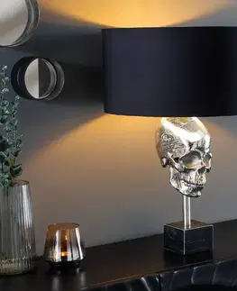 Stolní lampy LuxD 26761 Designová stolní lampa Madigan 56 cm černo-stříbrná