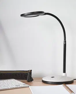 Stolní lampy kancelářské Lindby LED stolní lampa Ivan ve světle šedé a černé