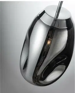 Designová závěsná svítidla NOVA LUCE závěsné svítidlo LAVA chromovaný kov ručně vyrobené chromové sklo E27 1x12W 230V IP20 bez žárovky 9190392